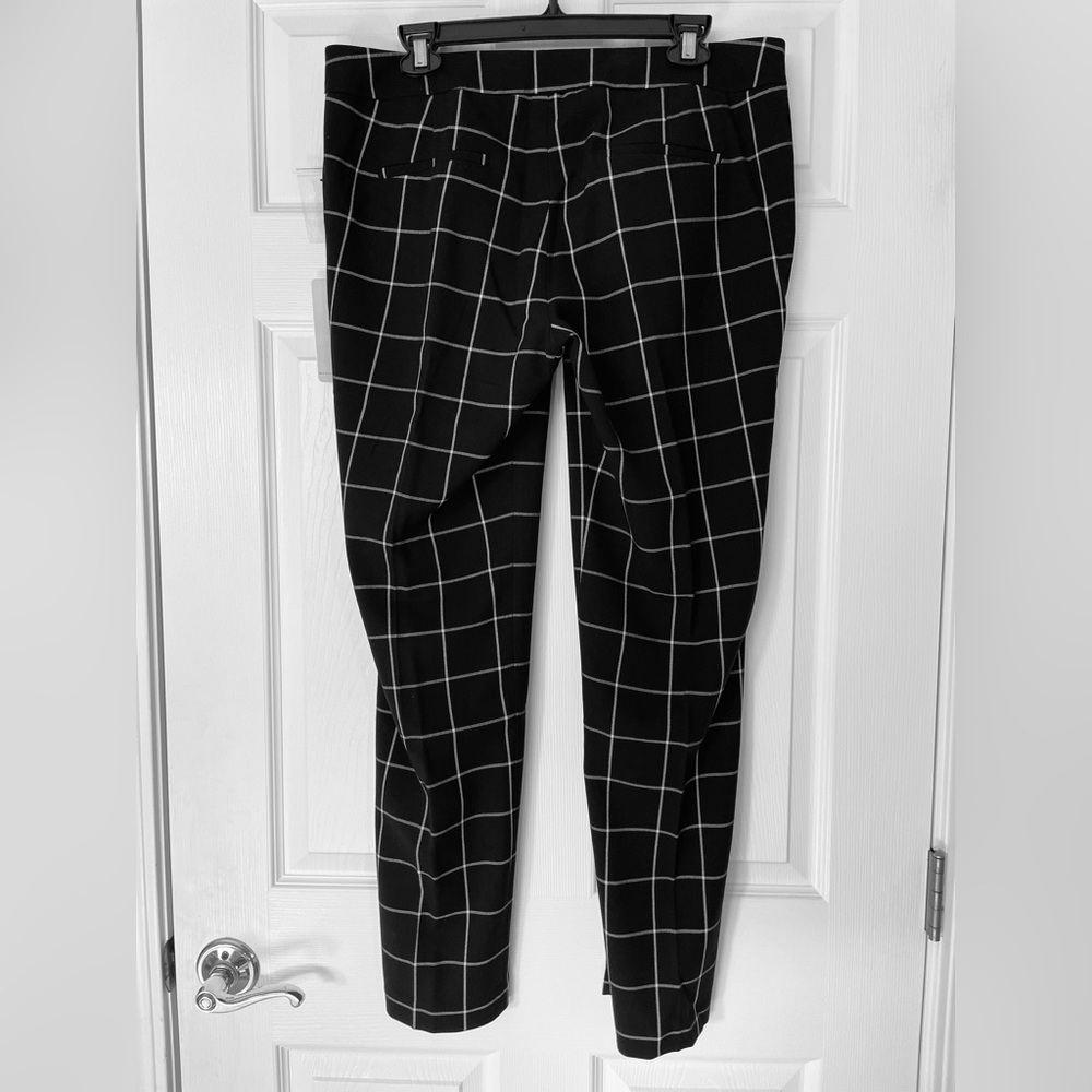 Mercer & Madison | Black & White Windowpane Plaid | Ankle Pants - Picture 2 of 4